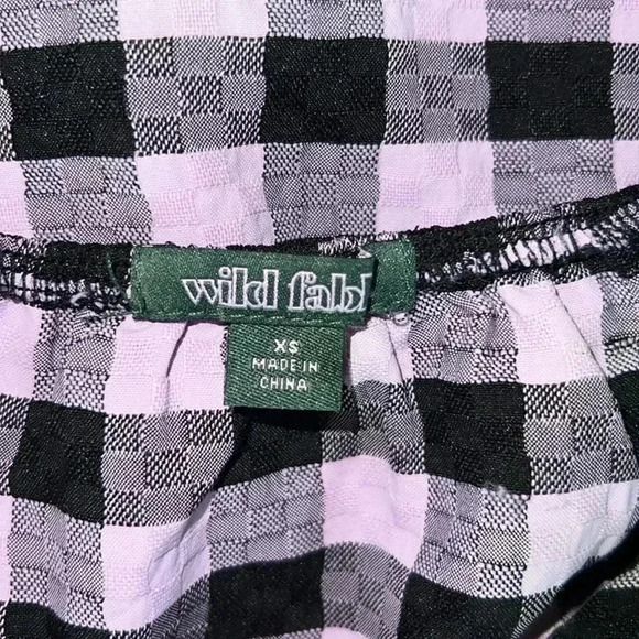 Wild Fable Lilac and Black Checkered Dress H19 - Picture 3 of 4
